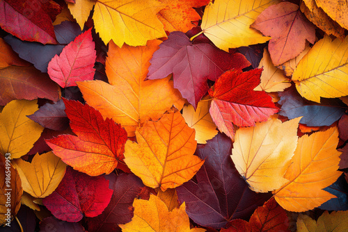 Background group autumn orange leaves. 