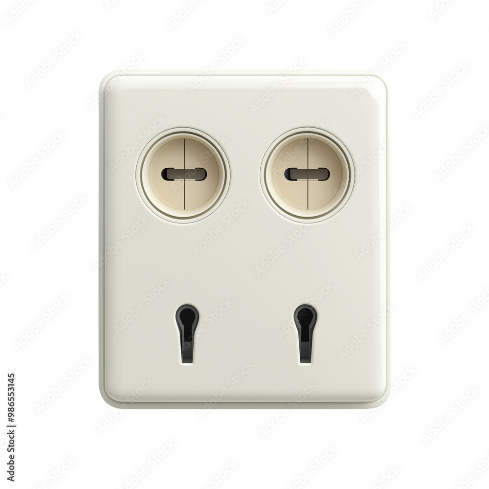A European-style electric socket with two round pins isolated on transparent background A European-style electric socket with two round pins isolated on transparent background
