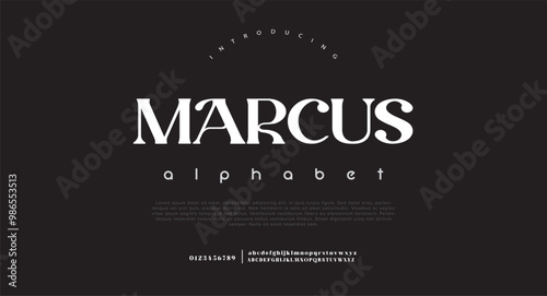 Marcus Classic Lettering Minimal Fashion Designs. Typography fonts regular uppercase and lowercase.