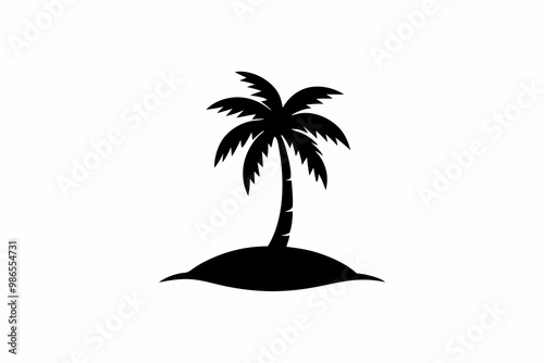 Palm tree silhouette vector illustration for tropical and beach-themed designs.