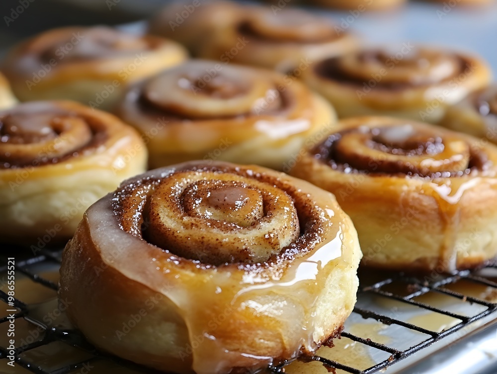 Cinnamon rolls with a sugar glaze Cinnamon rolls with a sugar glaze