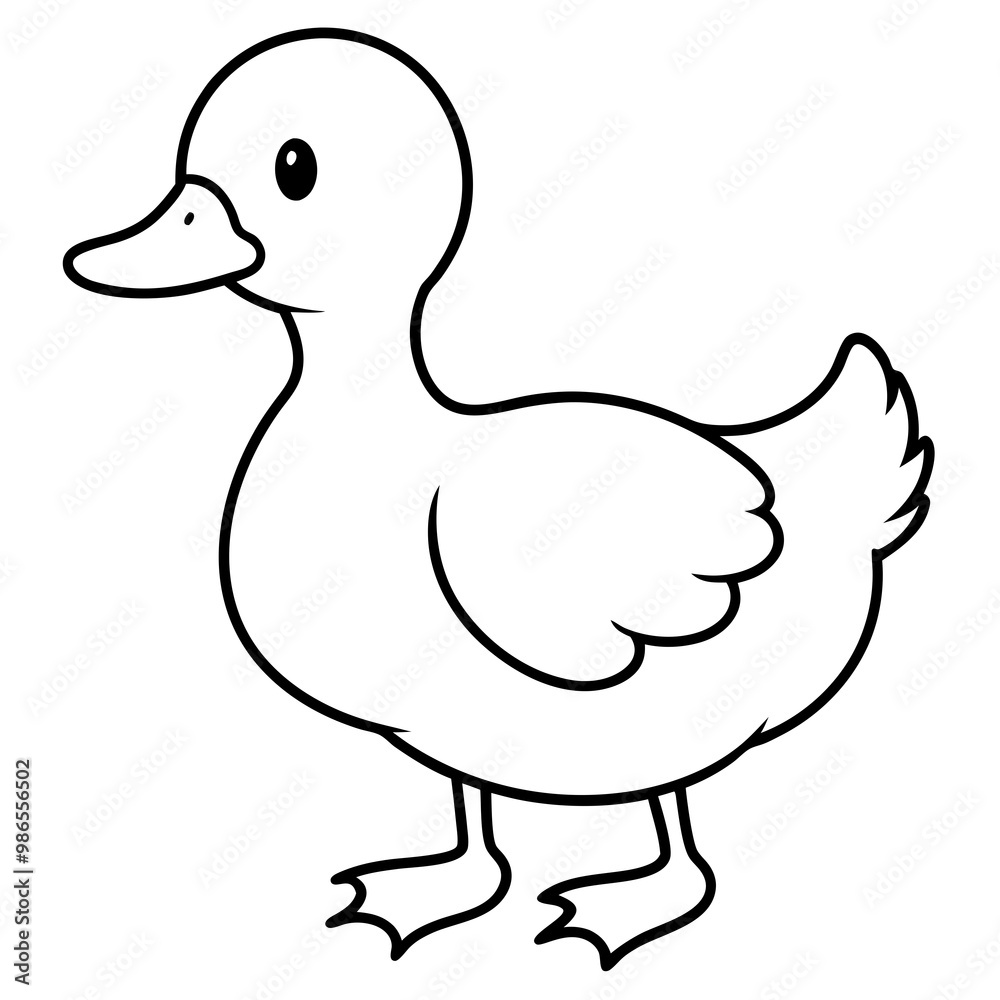 Charming Fluffy Duckling A Simple Vector Waddle Charming Fluffy Duckling A Simple Vector Waddle
