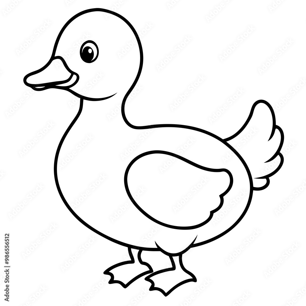 Charming Fluffy Duckling A Simple Vector Waddle Charming Fluffy Duckling A Simple Vector Waddle
