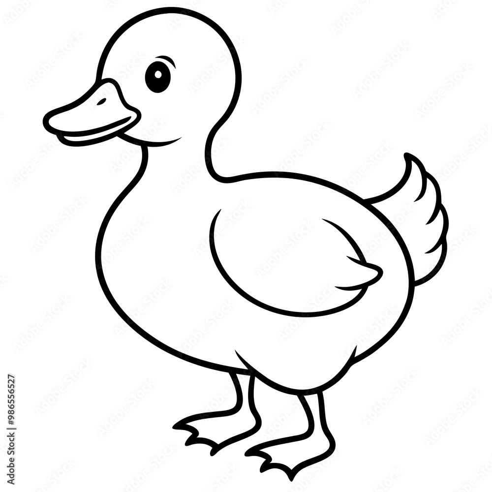 Charming Fluffy Duckling A Simple Vector Waddle Charming Fluffy Duckling A Simple Vector Waddle