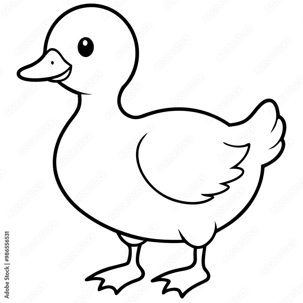 Charming Fluffy Duckling A Simple Vector Waddle Charming Fluffy Duckling A Simple Vector Waddle