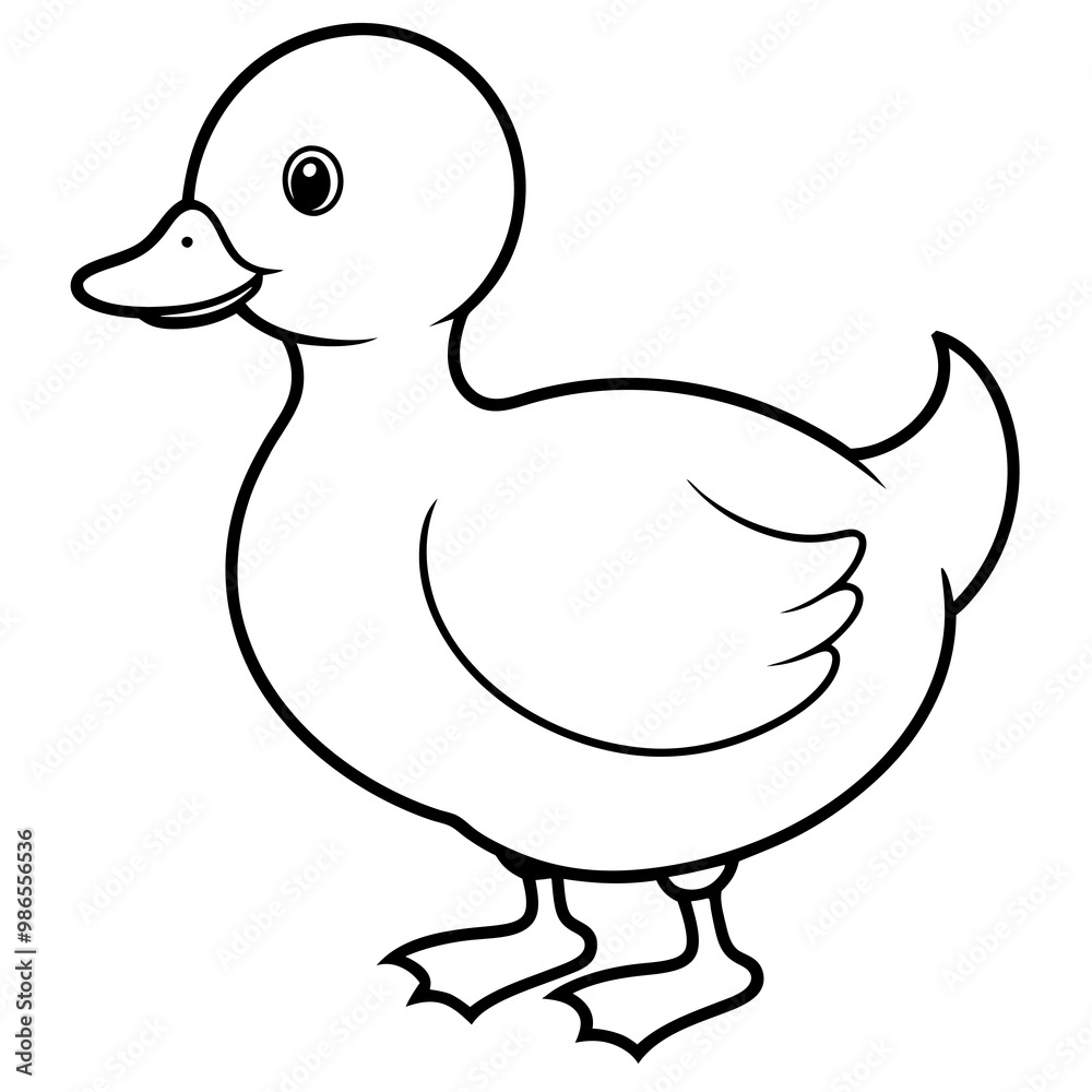 Charming Fluffy Duckling A Simple Vector Waddle Charming Fluffy Duckling A Simple Vector Waddle
