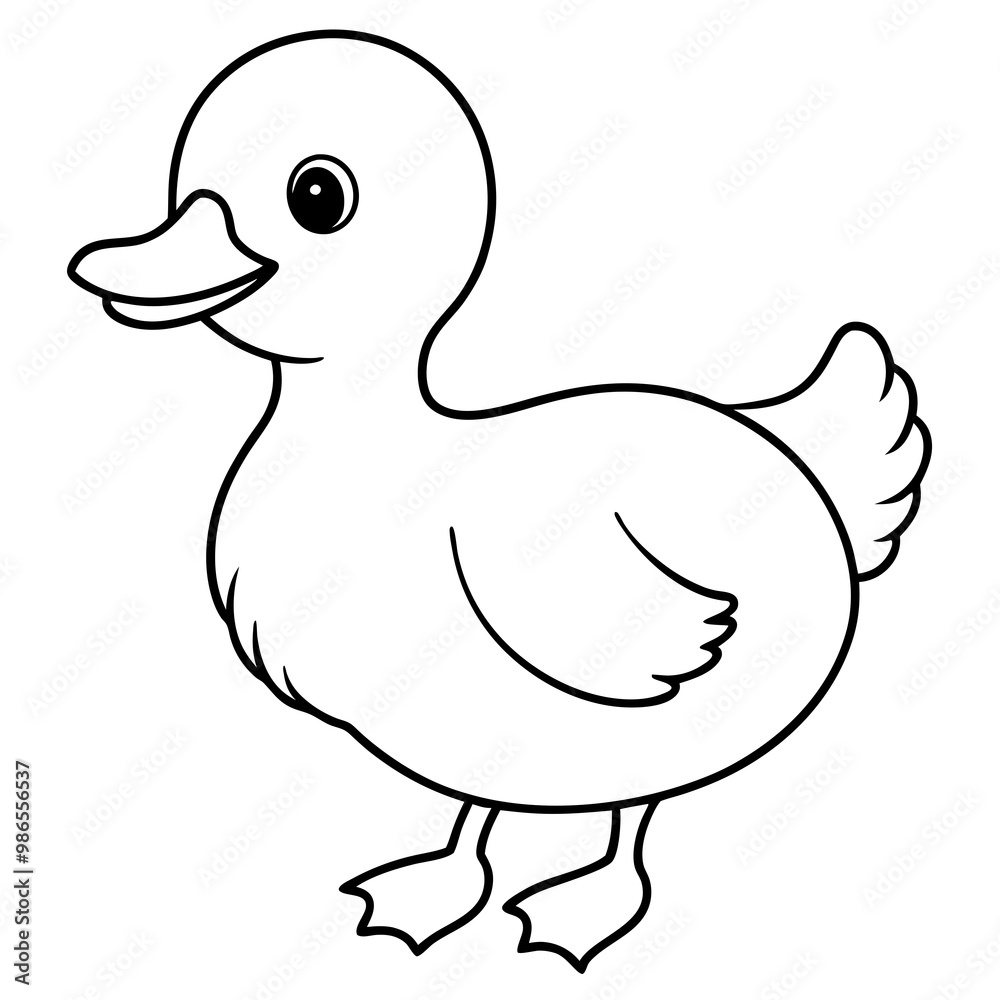 Charming Fluffy Duckling A Simple Vector Waddle Charming Fluffy Duckling A Simple Vector Waddle