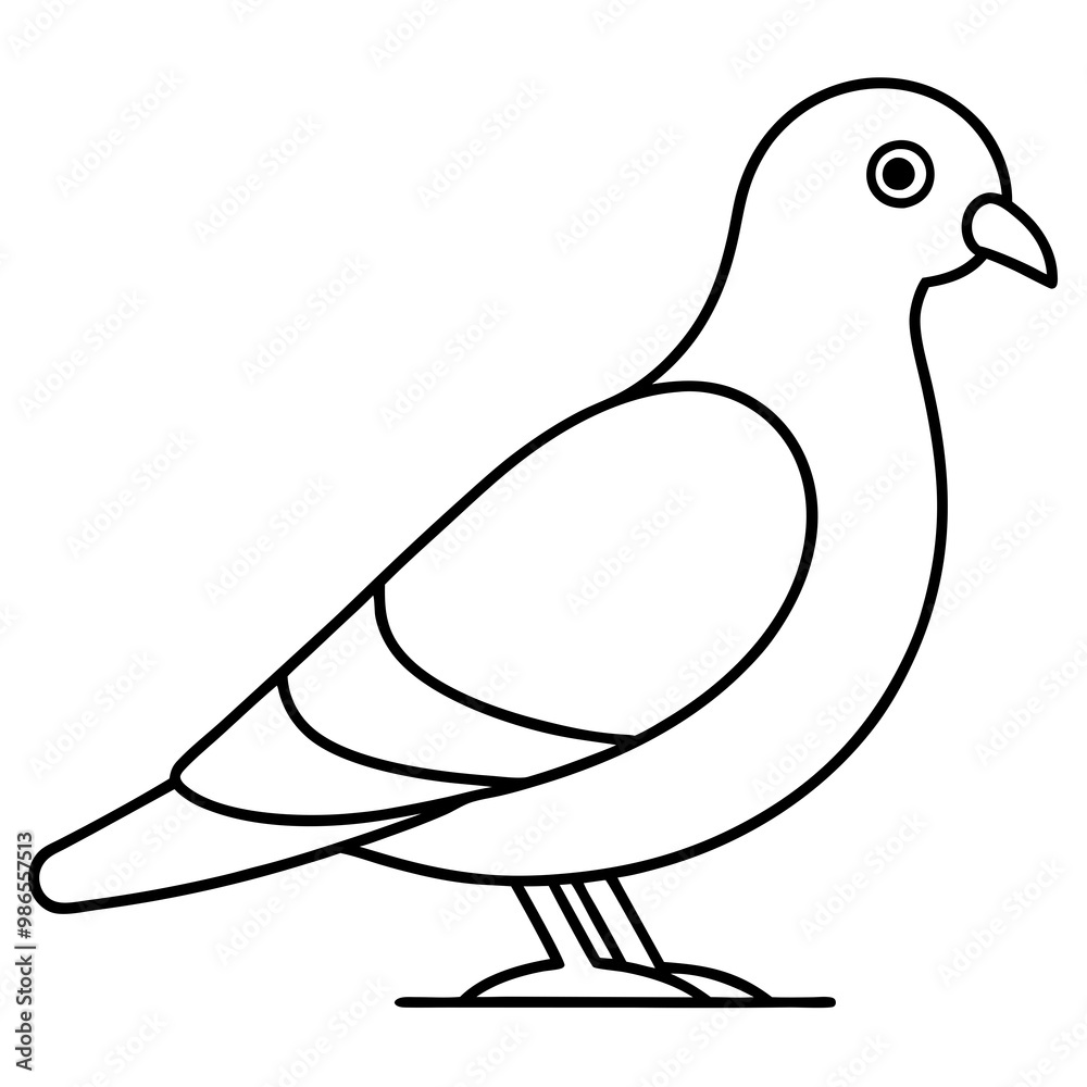 Minimalist Vector of a Pigeon on a Ledge Minimalist Vector of a Pigeon on a Ledge