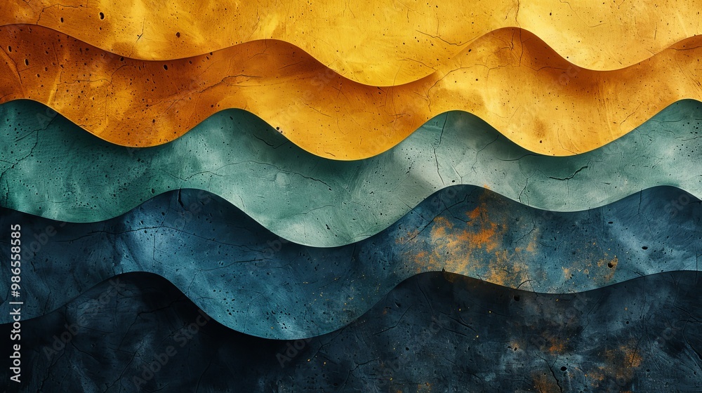 Textured Ocean Waves Abstract Art with Layered Paper Creative Background Decor Textured Ocean Waves Abstract Art with Layered Paper Creative Background Decor