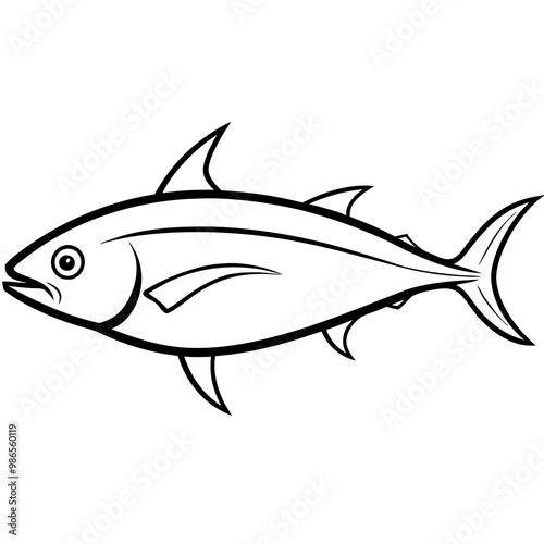 Streamlined Tuna in Bold Vector Design