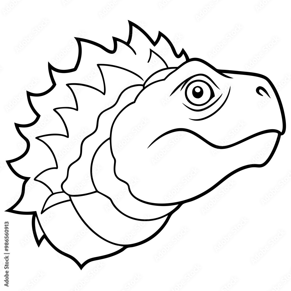 Obraz premium Jagged Lines A Close-Up of a Snapping Turtle's Head