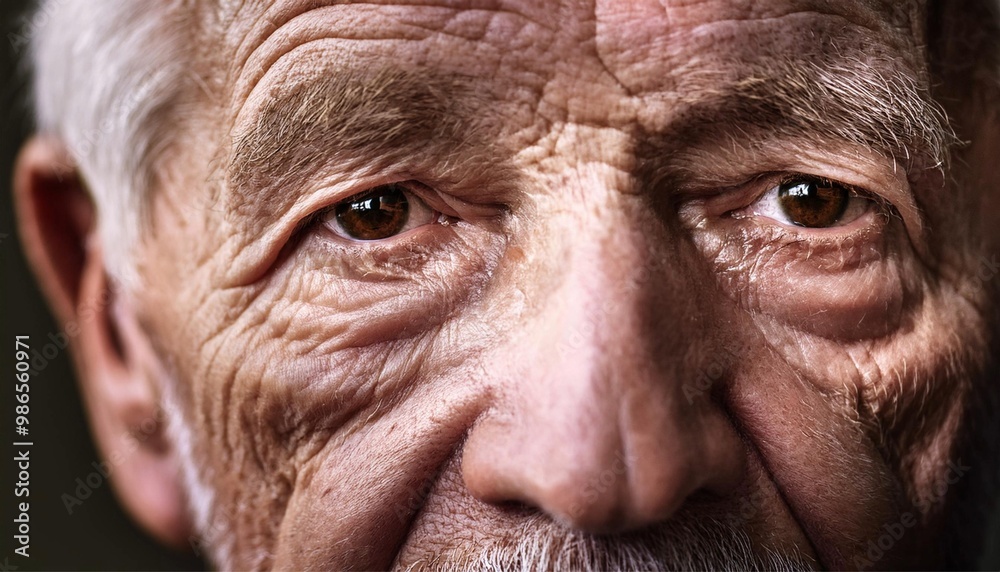 Detailed Portrait of Elderly Man with Wrinkles and Thoughtful Expression Detailed Portrait of Elderly Man with Wrinkles and Thoughtful Expression