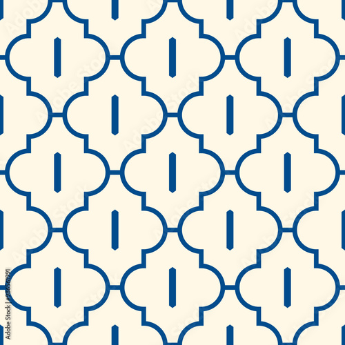 Oriental traditional pattern. Ogee ornament. Repeated maroccan crosses mosaic tiles. Lantern shapes motif. Tracery window wallpaper. Arabesque digital paper, textile print. Seamless surface design