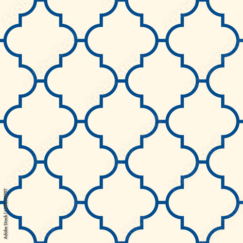 Oriental traditional pattern. Ogee ornament. Repeated maroccan crosses mosaic tiles. Lantern shapes motif. Tracery window wallpaper. Arabesque digital paper, textile print. Seamless surface design