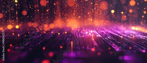 Abstract Bokeh with Purple and Orange Lights