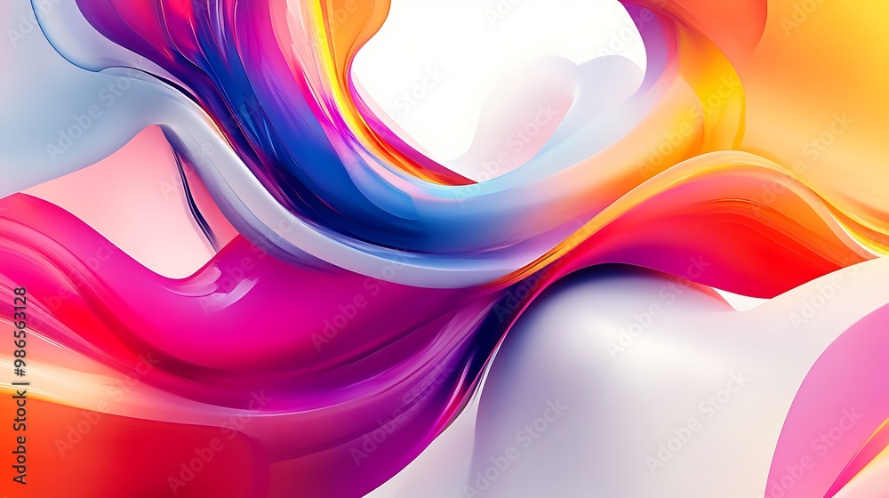 Abstract Swirling Vibrant Colors with Smooth Lines Abstract Swirling Vibrant Colors with Smooth Lines