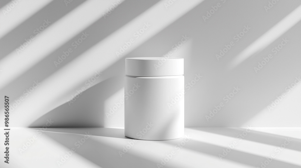 blank label white jar on white background minimalist backdrop sunlight shadows product photography branding skincare cosmetics brand marketing blank label white jar on white background minimalist backdrop sunlight shadows product photography branding skincare cosmetics brand marketing