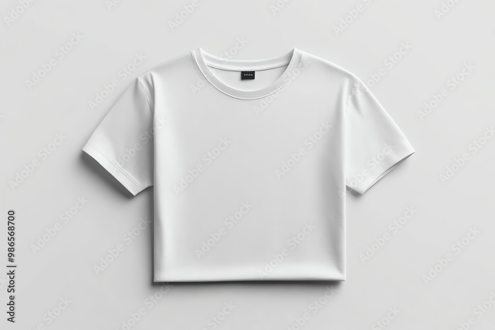 White T-shirt Mockup with Small Black Label White T-shirt Mockup with Small Black Label