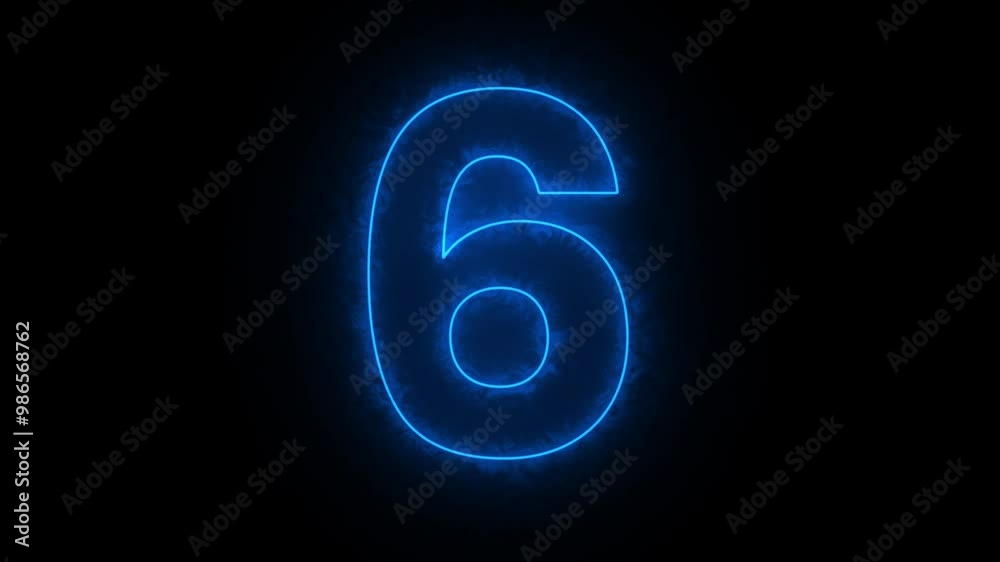 Neon number 6 animation, neon numbers Neon number 6 animation, neon numbers