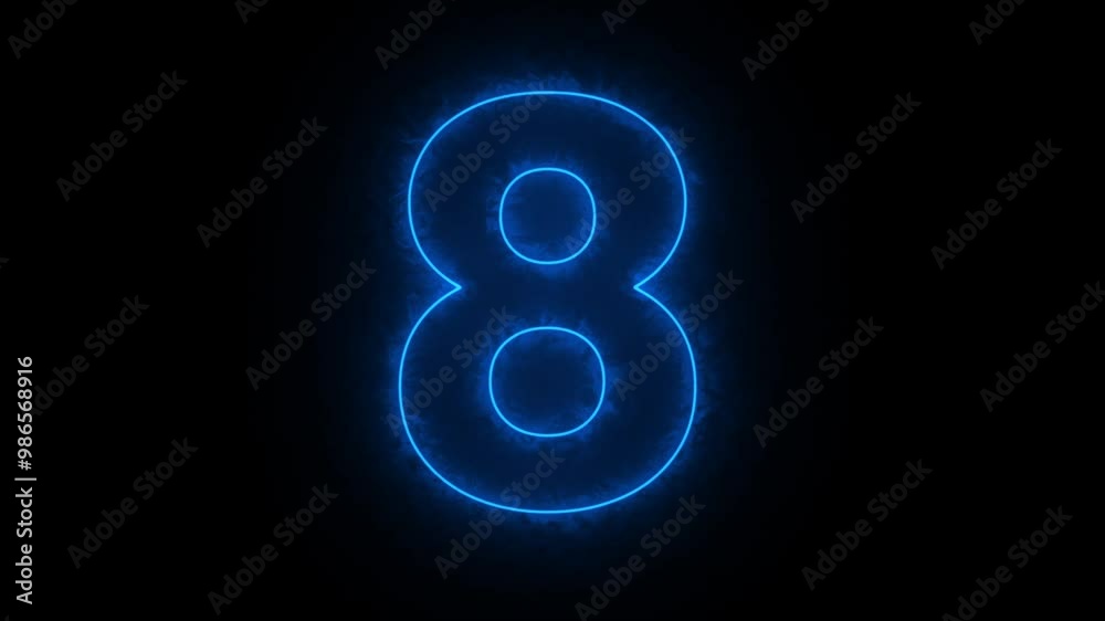 Neon number 8 animation, neon numbers Neon number 8 animation, neon numbers