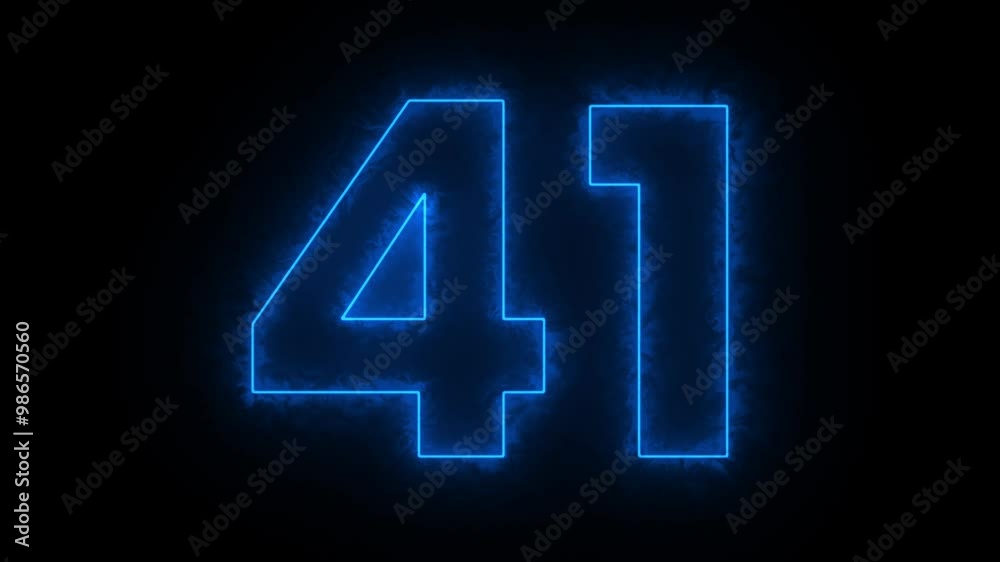 Neon number 41 animation, neon numbers Neon number 41 animation, neon numbers