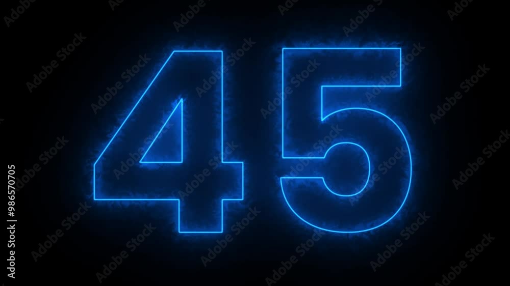 Neon number 45 animation, neon numbers Neon number 45 animation, neon numbers