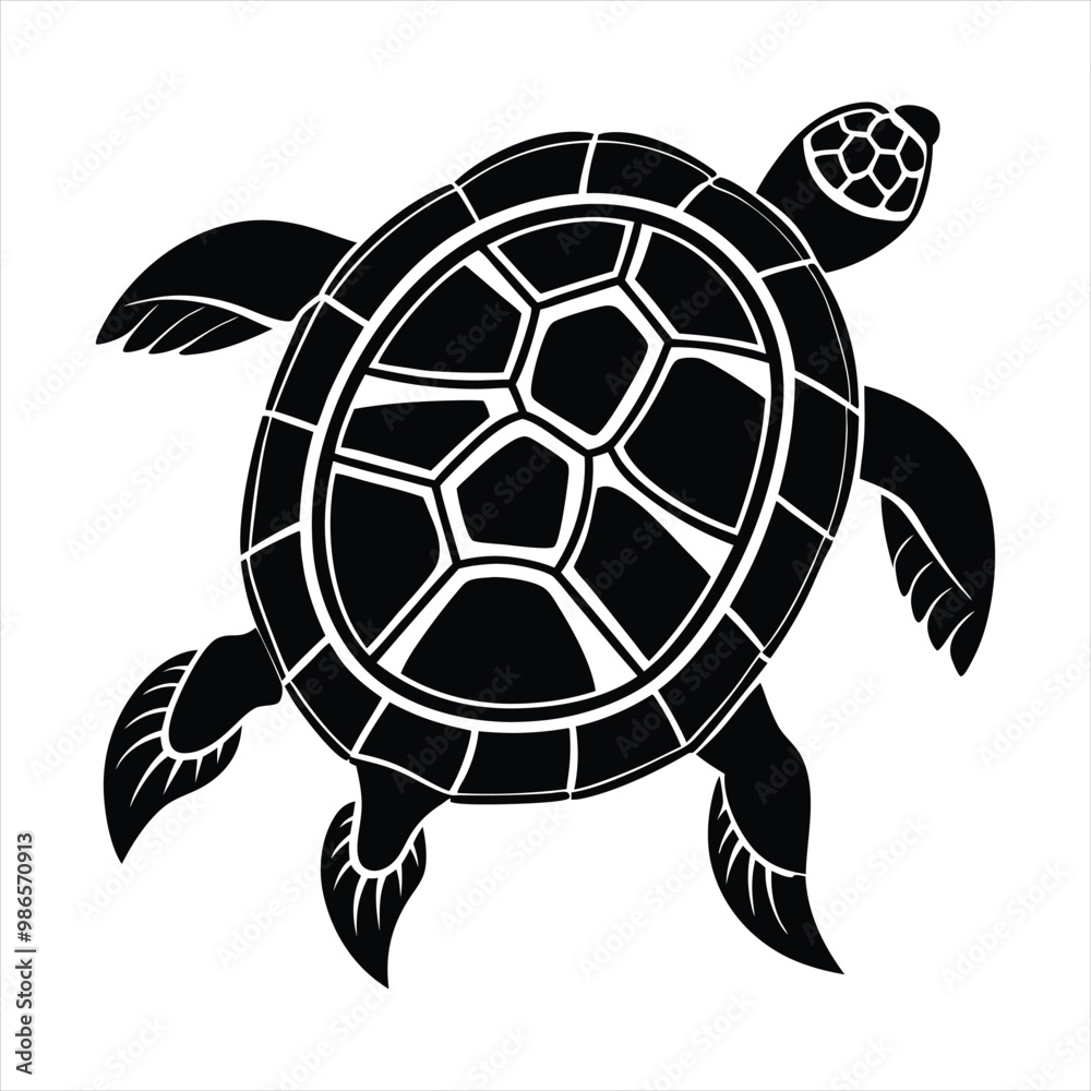 Obraz premium Turtle silhouette vector