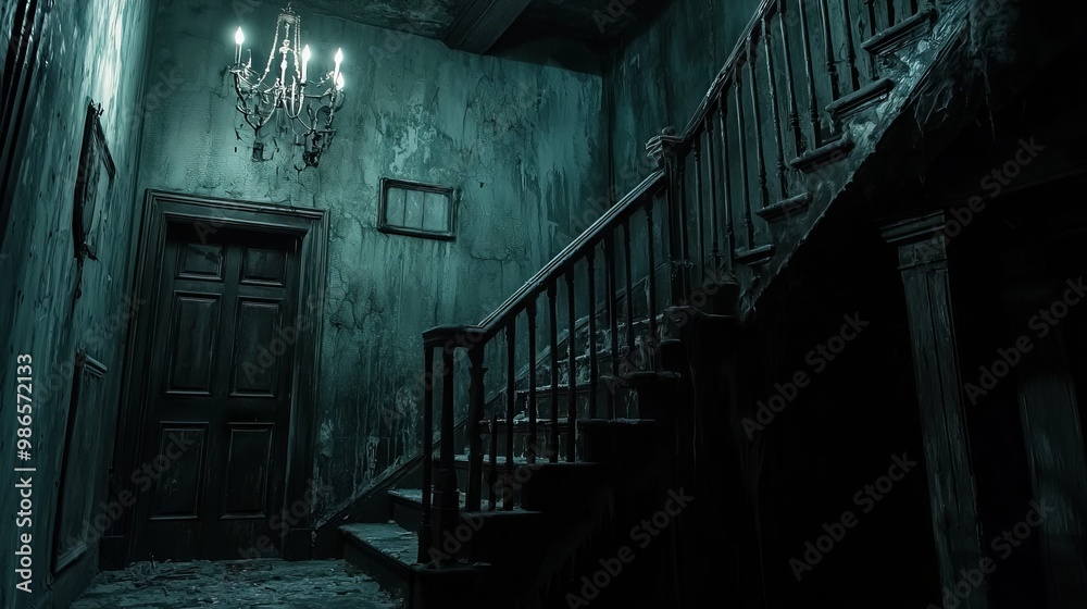 Creepy 3D Haunted House with Eerie Basement and Flickering Lights Creepy 3D Haunted House with Eerie Basement and Flickering Lights