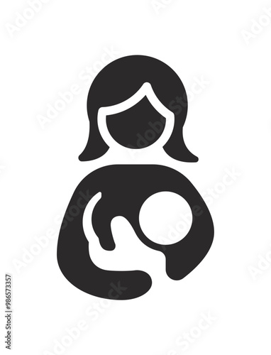 simple baby nursing care breastfeeding or change room symbol icon sign transparent background