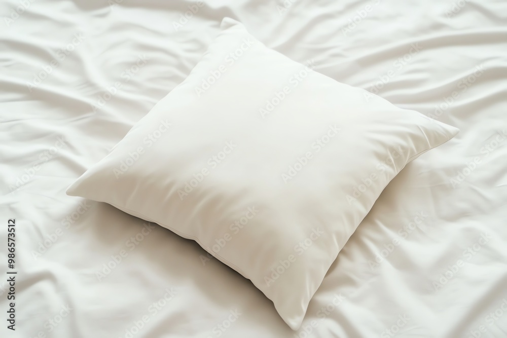 White Pillow on a Wrinkled White Bed Sheet White Pillow on a Wrinkled White Bed Sheet