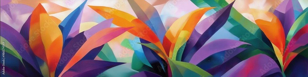 Obraz premium Beautiful painting of exotic flowers 