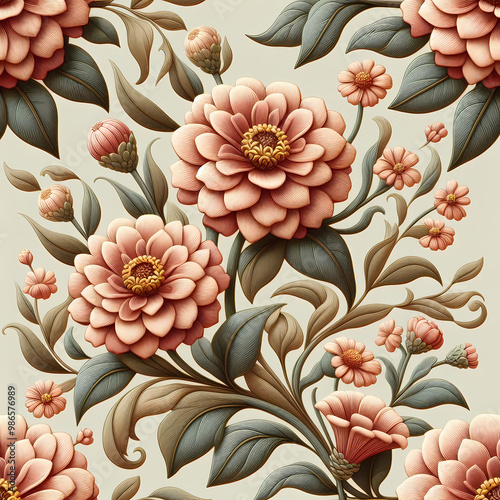 floral design, Illustration of flowers, stumpwork embroidery style