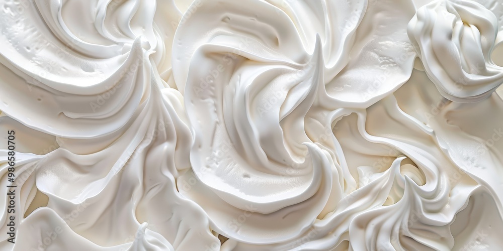 Bird's-eye perspective of smooth, fluffy cream surface Bird's-eye perspective of smooth, fluffy cream surface
