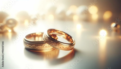 wedding rings on the table