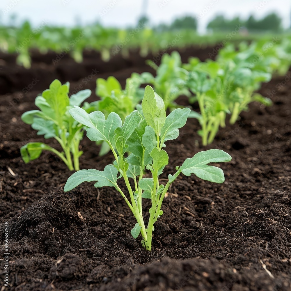 Soil enriched with compost and mulch, promoting water retention for crops Soil enriched with compost and mulch, promoting water retention for crops