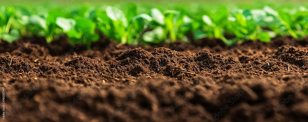 Fototapeta premium Soil enriched with green manure in an agroecological farming system