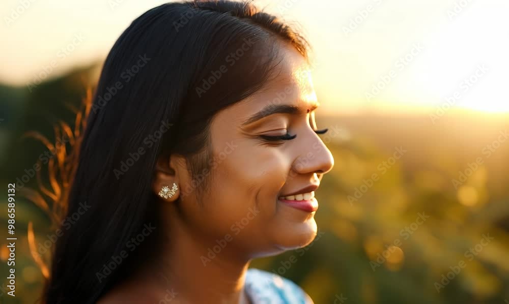 Extreme Close-Up of Bangladeshi Woman Enjoying Warm Sunshine Extreme Close-Up of Bangladeshi Woman Enjoying Warm Sunshine