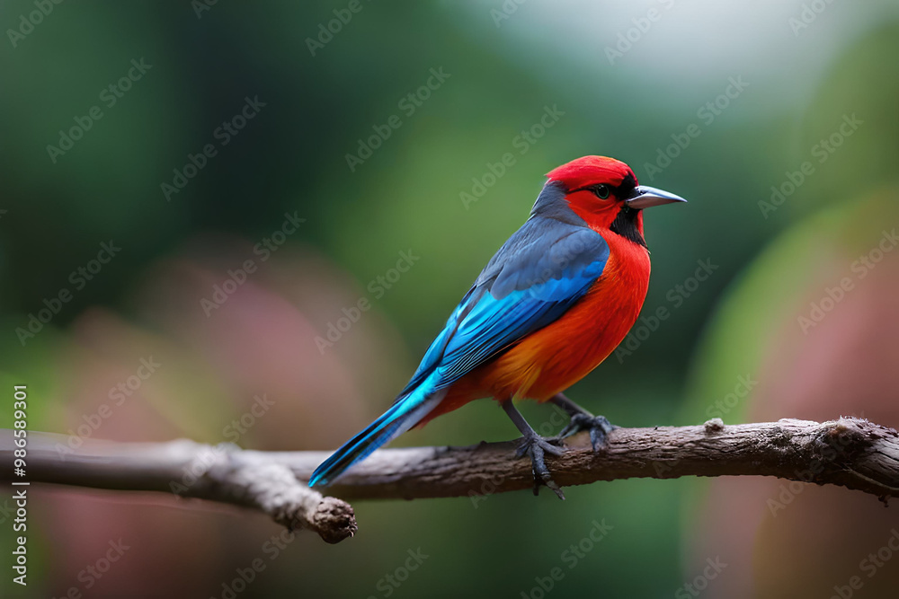 The bullfinch bird sits on a bunch of red rowan berries and holds a red rowan berry in its beak. High quality photo The bullfinch bird sits on a bunch of red rowan berries and holds a red rowan berry in its beak. High quality photo