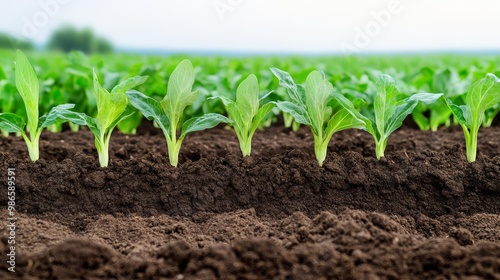 Soil layers with visible moisture content, showing irrigation impact on crops