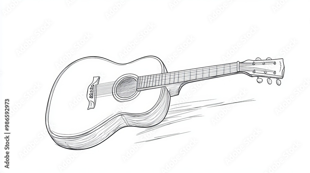 This is a simple line drawing of an acoustic guitar. It's perfect for coloring, using in tattoos, or even as a logo. This is a simple line drawing of an acoustic guitar. It's perfect for coloring, using in tattoos, or even as a logo.