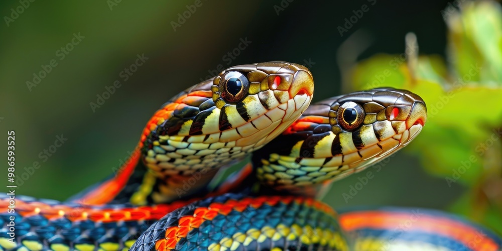 Fototapeta premium Two Garter Snakes on Watch
