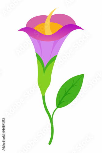 Cute Angel's Trumpet flower vector artwork