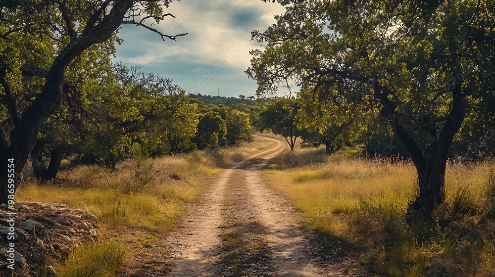 Scenic Country Road Winding Through Lush Green Trees And Fields Scenic Country Road Winding Through Lush Green Trees And Fields