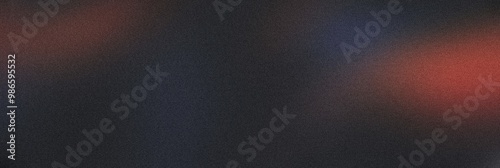 Grainy noisy poster background, dark blue orange red color wave black backdrop, noise texture effect