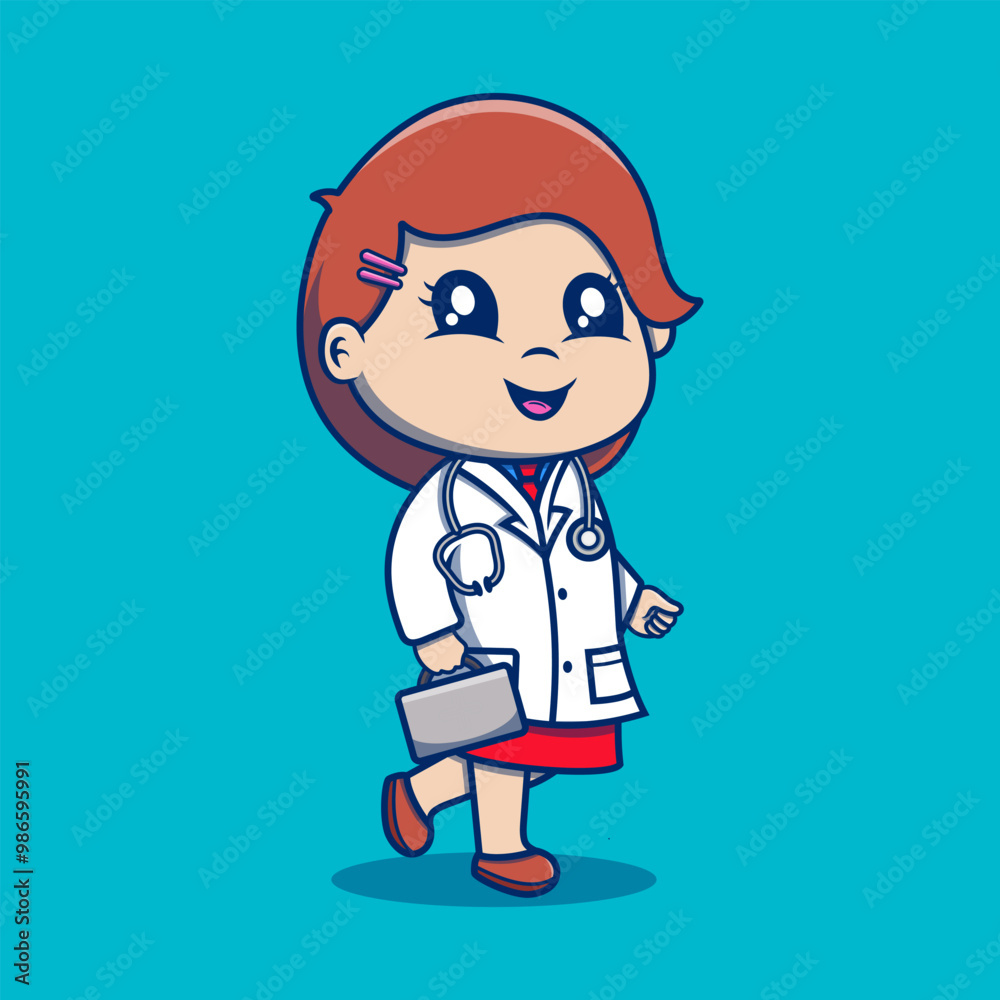 Cute doctor Cartoon Vector Icon Illustration. Nature Icon Concept Isolated Premium Vector. Flat Cartoon Style Cute doctor Cartoon Vector Icon Illustration. Nature Icon Concept Isolated Premium Vector. Flat Cartoon Style