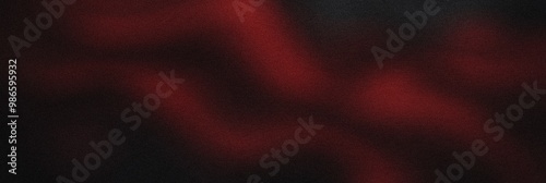 Grainy noisy poster background, dark crimson and charcoal gray color wave, black backdrop, noise texture effect