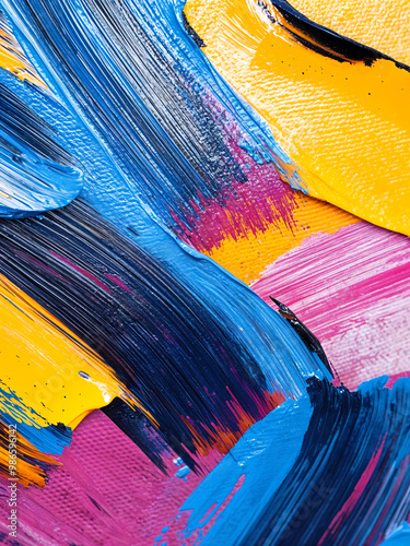 Abstract Brushstrokes on Canvas Create a Dynamic Textured Background