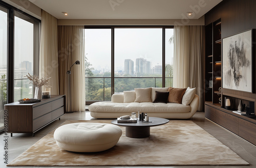 Wallpaper Mural Sophisticated Storage: Modern Cabinet with Slender Metal Legs in Dark Oak Torontodigital.ca