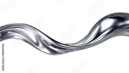 Shiny silver liquid wave