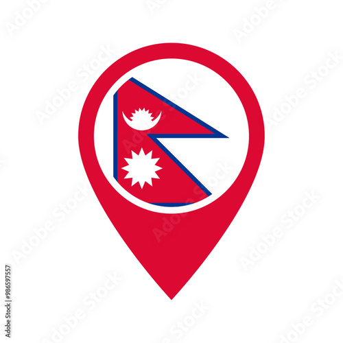 Nepal flag location icon Free Download Nepal flag location icon - GFXLoad